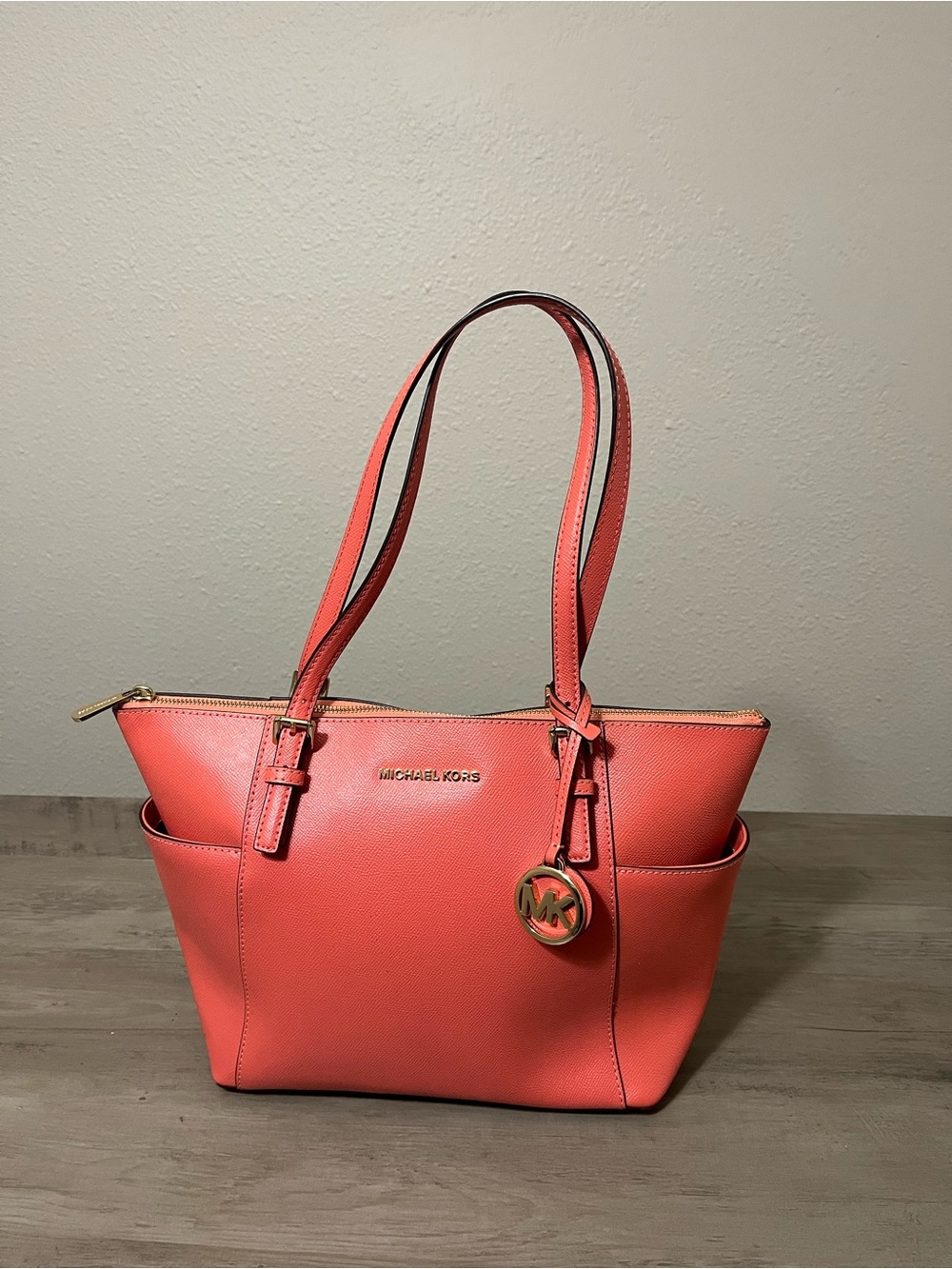 Michael Kors Coral Saffiano Leather Tote